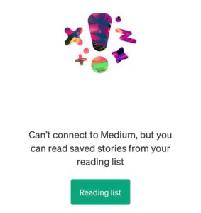 Medium informs people without internet connection that they can still read all their saved articles