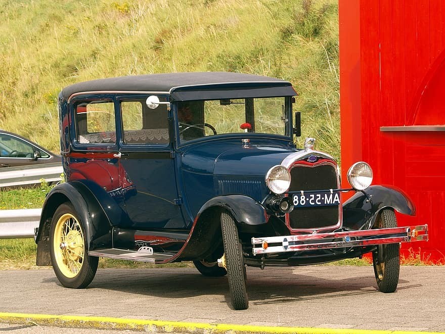 A black vintage Ford