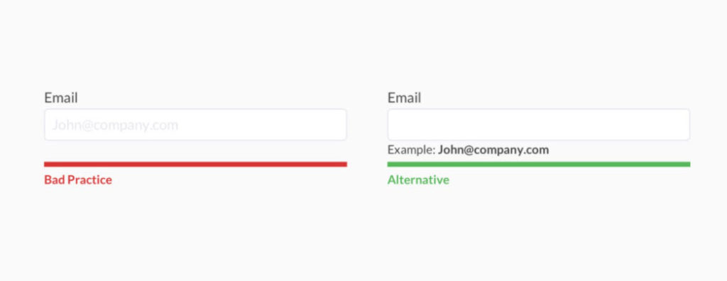 an alterrnative to placeholder copy with poor contrast is to add microcopy above the text field