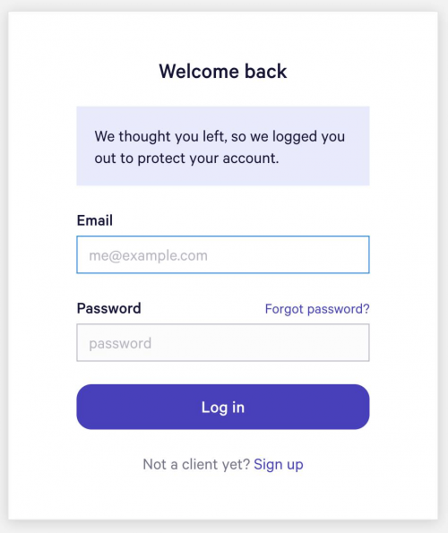 Wealthfront microcopy example