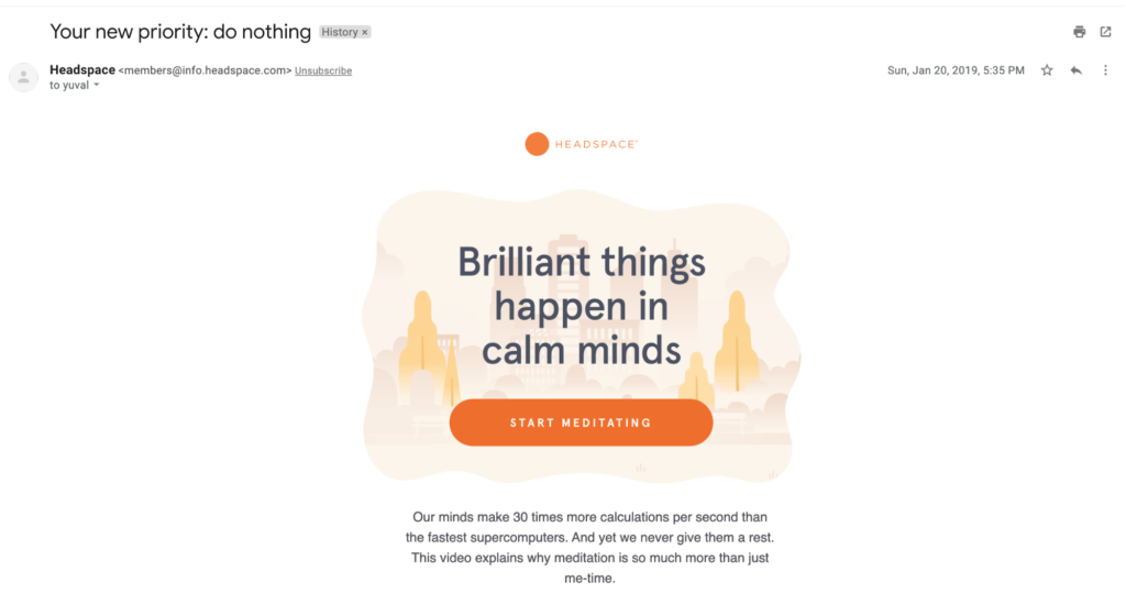 Headspace emails